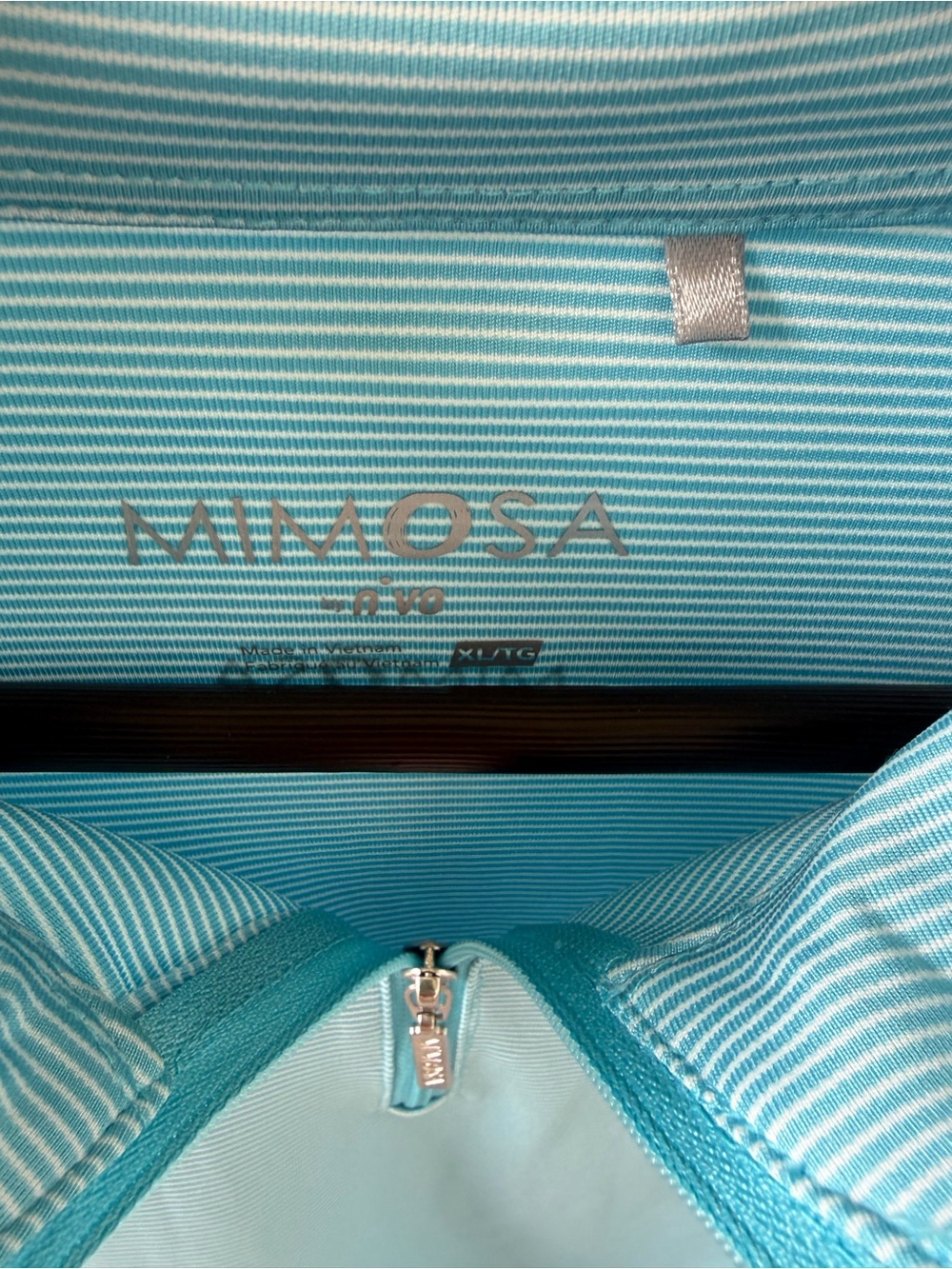 Mimosa Women’s Aqua Long-Sleeve Quarter-Zip Pullover - Picture 3 of 4